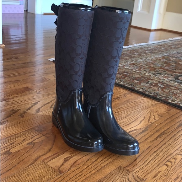 Coach Black Rain Boots